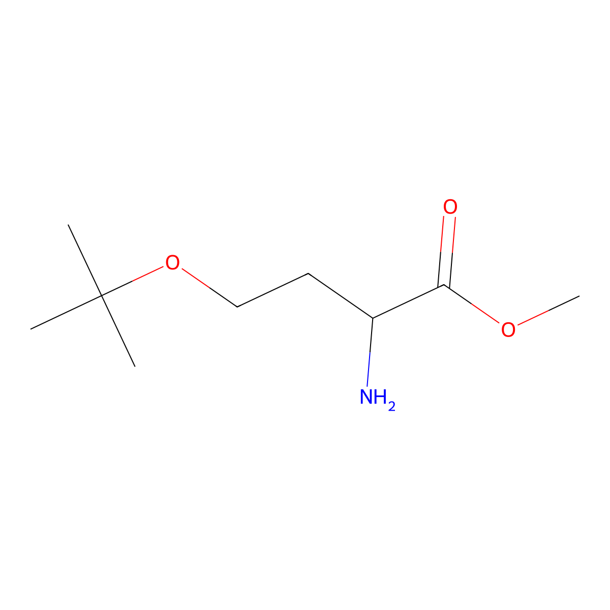 Methyl 2-amino-4-(tert-butoxy)butanoate molecular structure, CAS 1498230-33-3