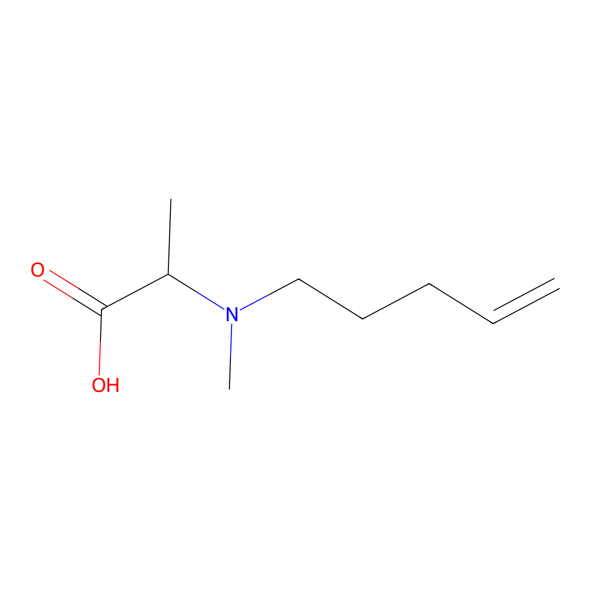 2-[Methyl(pent-4-en-1-yl)amino]propanoic acid molecular structure, CAS 1498236-74-0