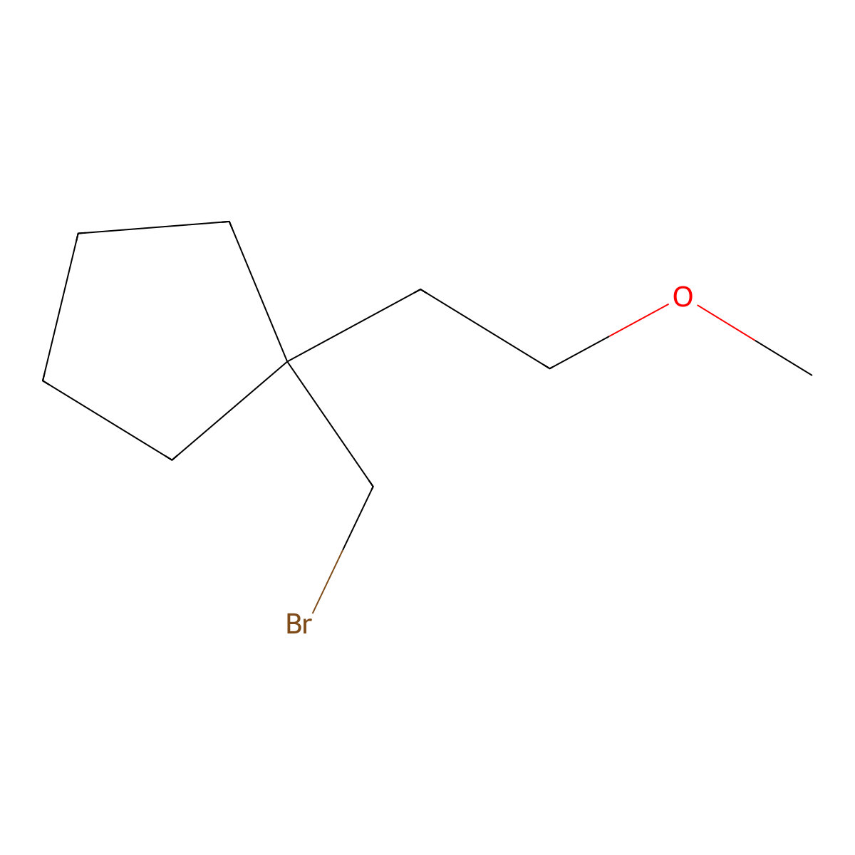 1-(Bromomethyl)-1-(2-methoxyethyl)cyclopentane molecular structure, CAS 1498237-30-1
