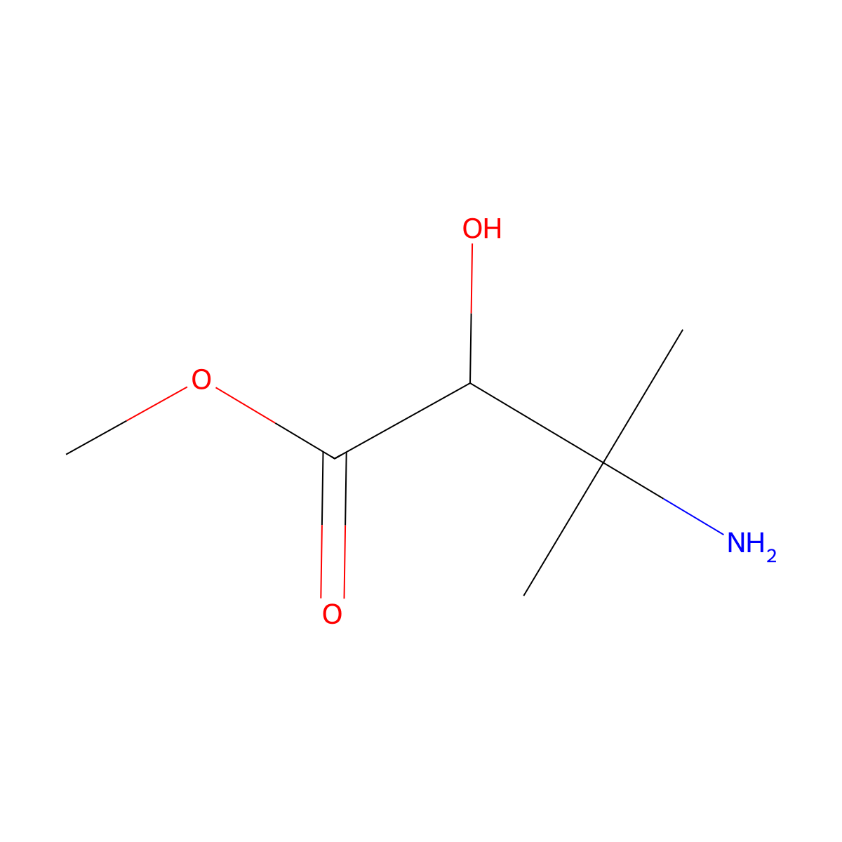 Methyl 3-amino-2-hydroxy-3-methylbutanoate molecular structure, CAS 1498252-77-9