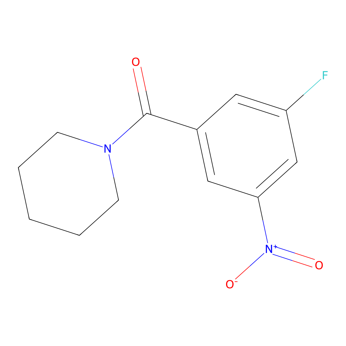 1-(3-Fluoro-5-nitrobenzoyl)piperidine molecular structure, CAS 1498256-25-9