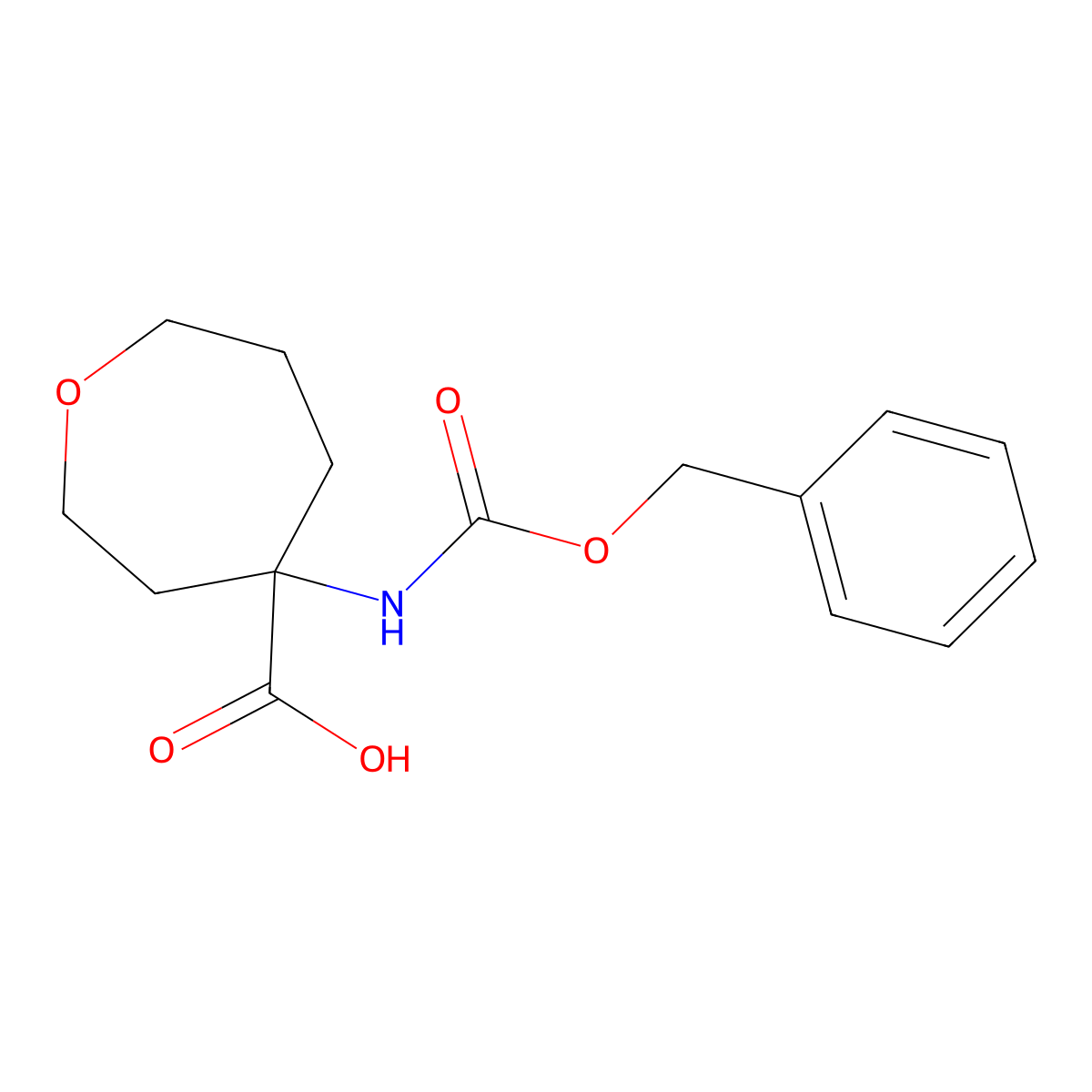 4-{[(Benzyloxy)carbonyl]amino}oxepane-4-carboxylic acid molecular structure, CAS 1498257-41-2