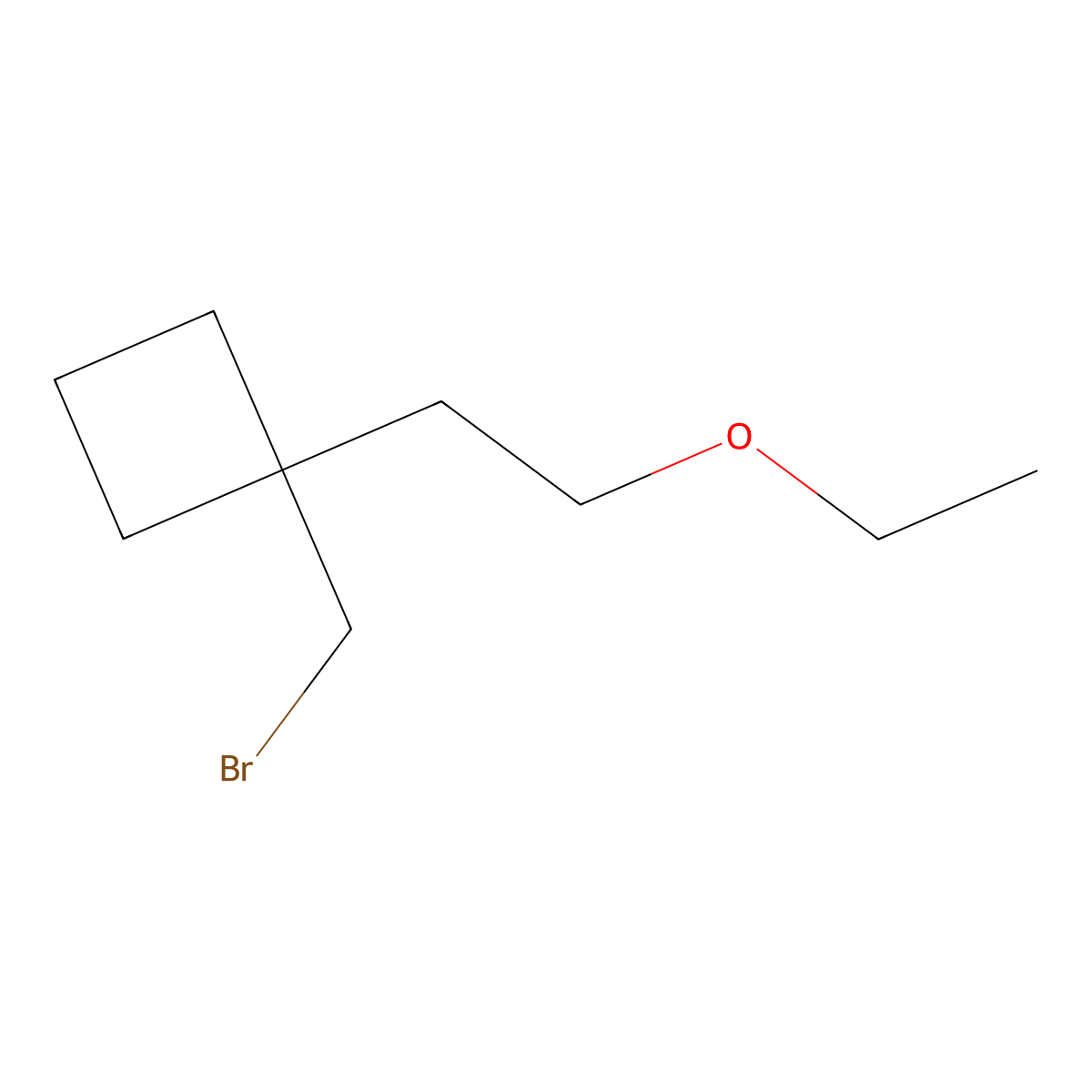 1-(Bromomethyl)-1-(2-ethoxyethyl)cyclobutane molecular structure, CAS 1498271-98-9