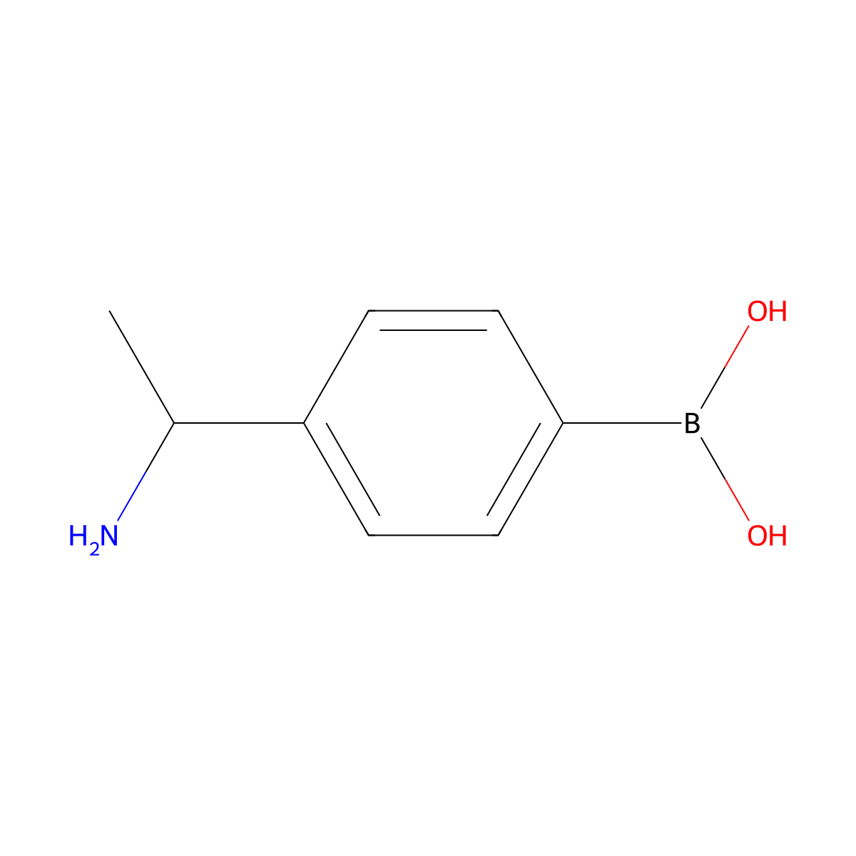 {4-[(1S)-1-aminoethyl]phenyl}boronic acid molecular structure, CAS 1498286-27-3