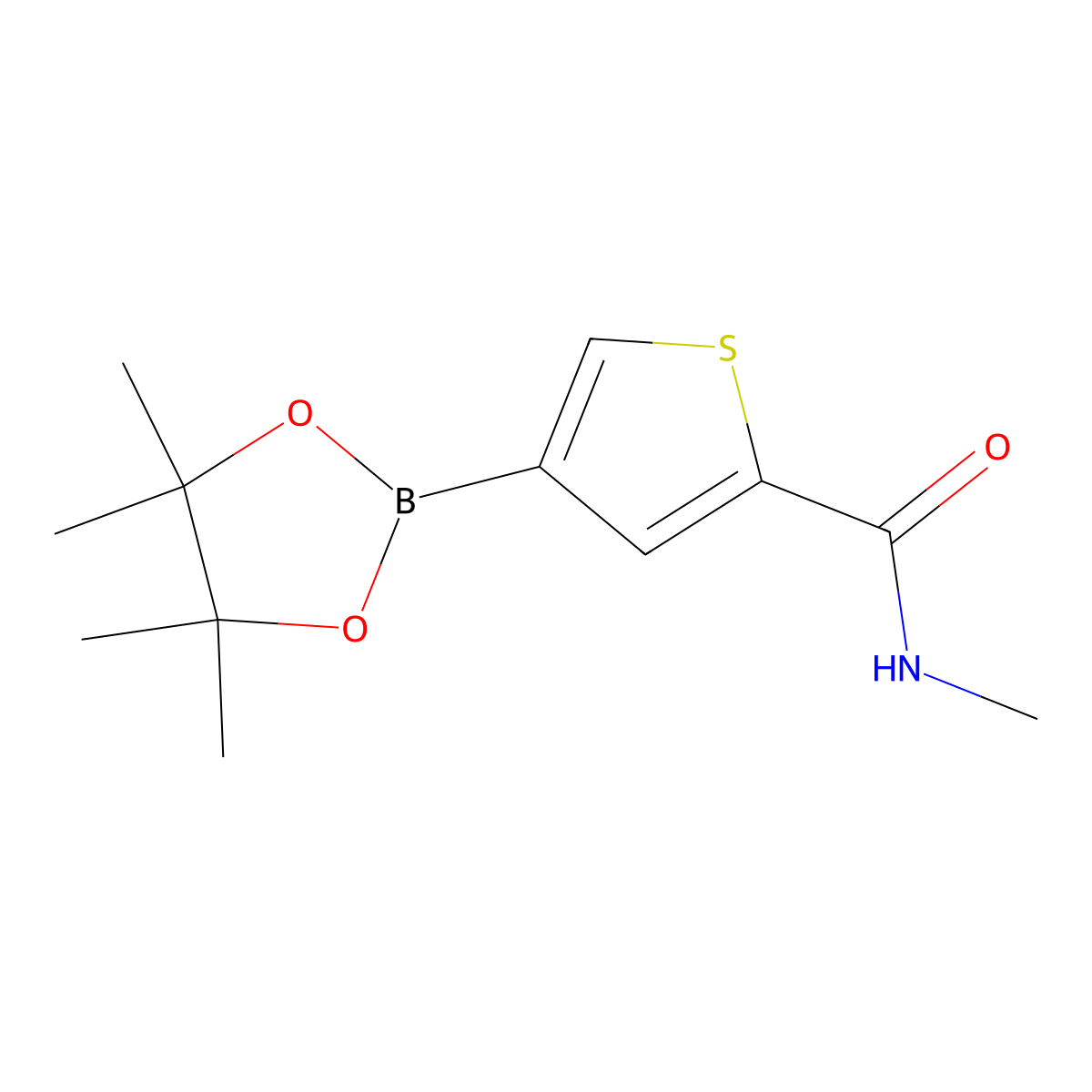 N-Methyl-4-(4,4,5,5-tetramethyl-1,3,2-dioxaborolan-2-yl)thiophene-2-carboxamide molecular structure, CAS 1498295-06-9