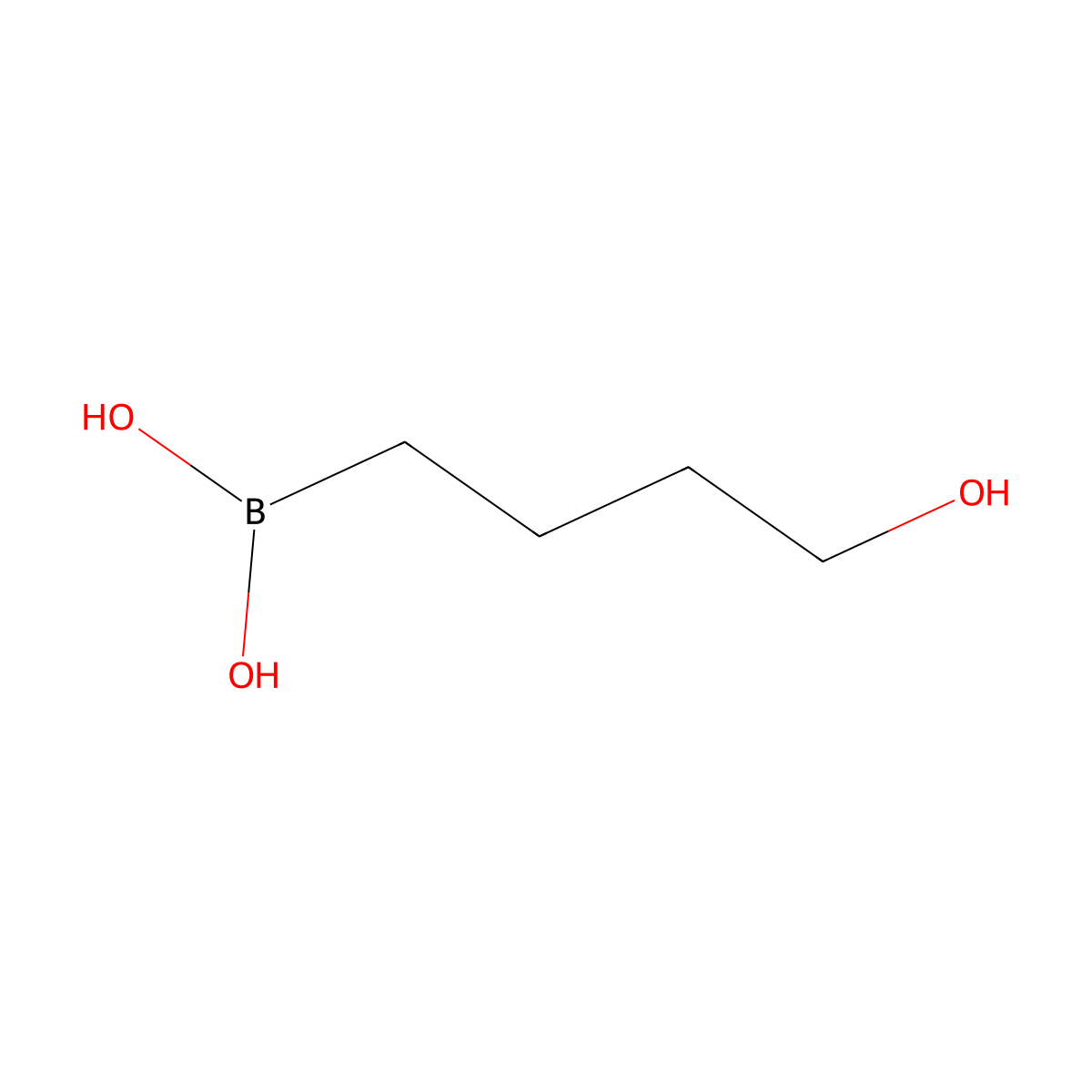 (4-Hydroxybutyl)boronic acid molecular structure, CAS 1498308-23-8