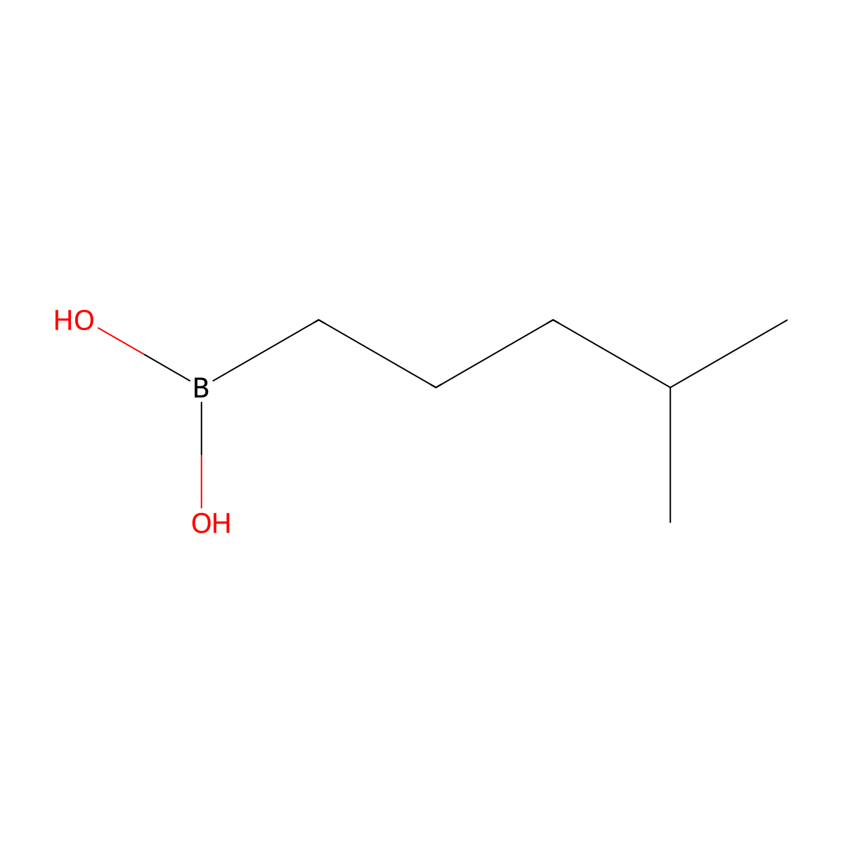 (4-Methylpentyl)boronic acid molecular structure, CAS 1498308-81-8
