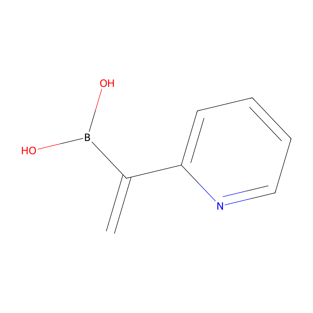 [1-(Pyridin-2-yl)ethenyl]boronic acid molecular structure, CAS 1498309-93-5
