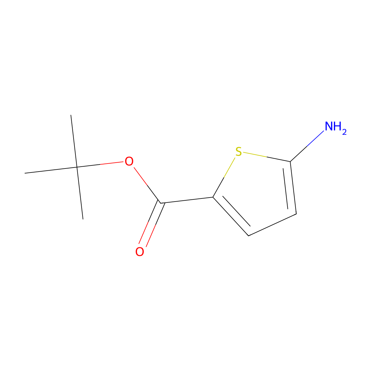 Tert-butyl 5-aminothiophene-2-carboxylate molecular structure, CAS 1498311-57-1