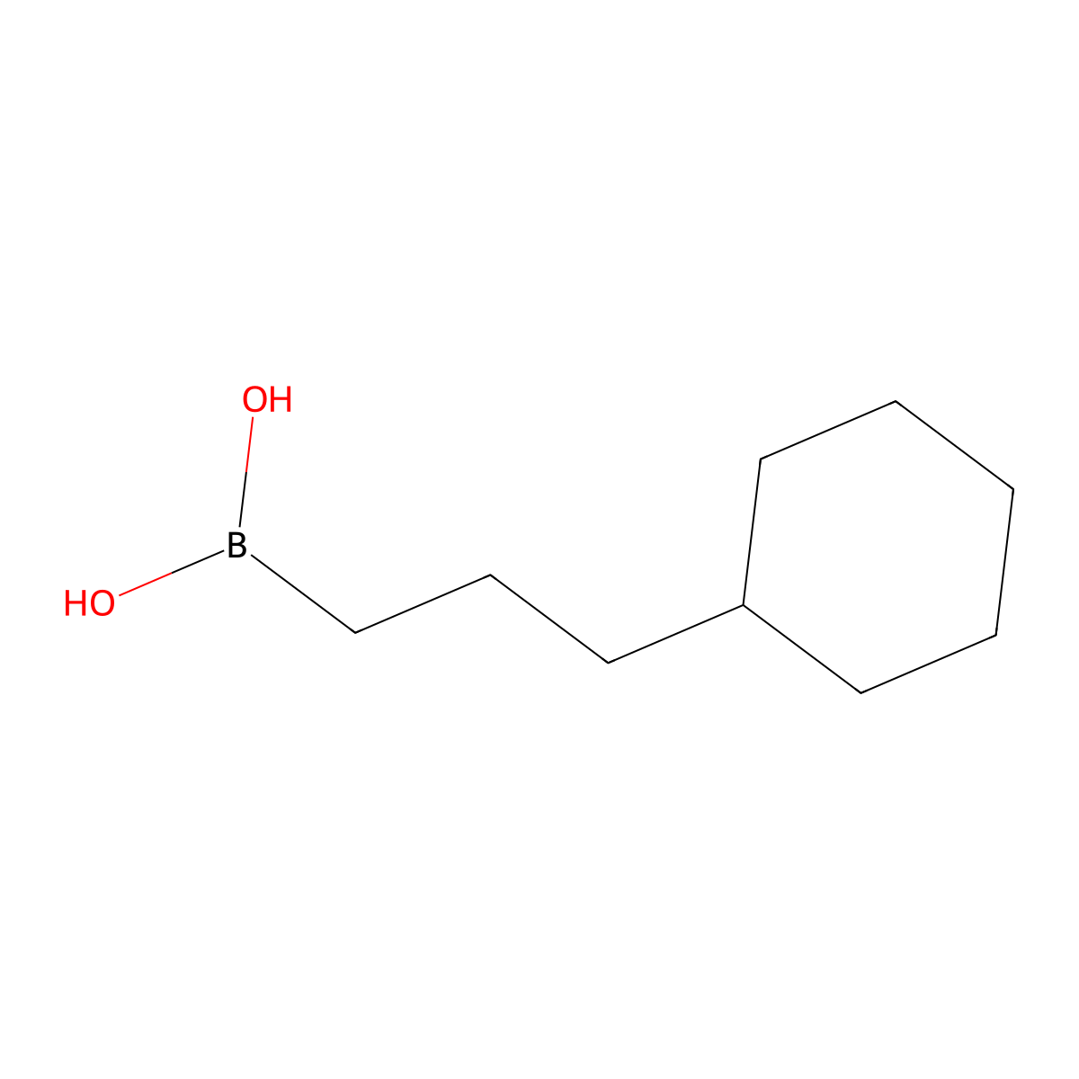 (3-Cyclohexylpropyl)boronic acid molecular structure, CAS 1498314-72-9