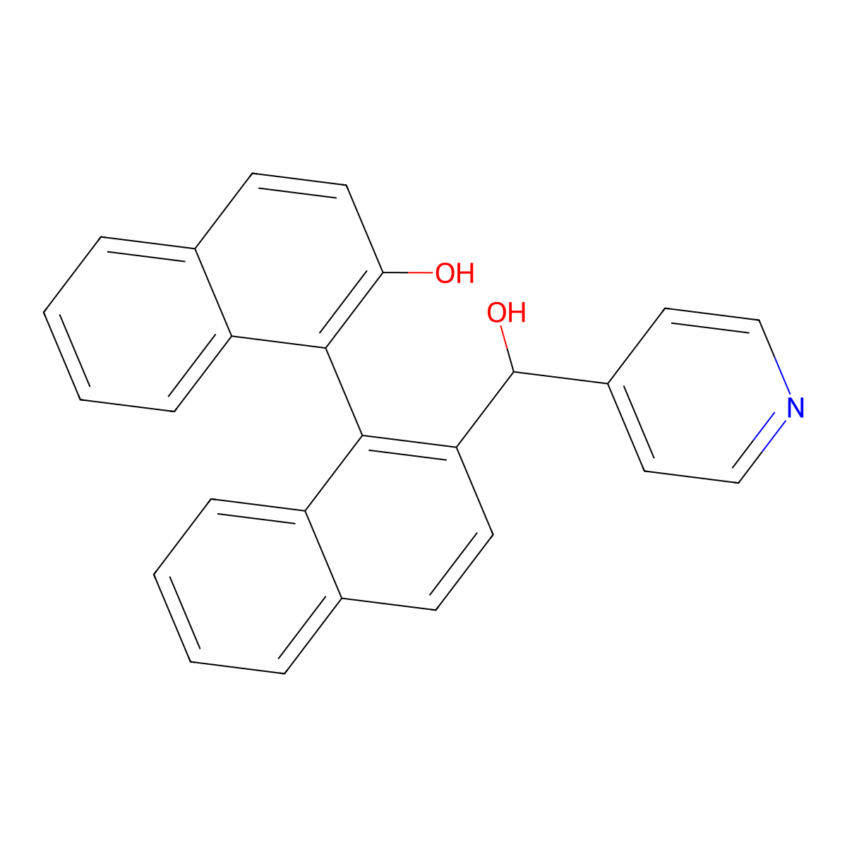 4-Pyridinemethanol, alpha-[(1S)-2'-hydroxy[1,1'-binaphthalen]-2-yl]-, (alphaR)- molecular structure, CAS 1498319-66-6