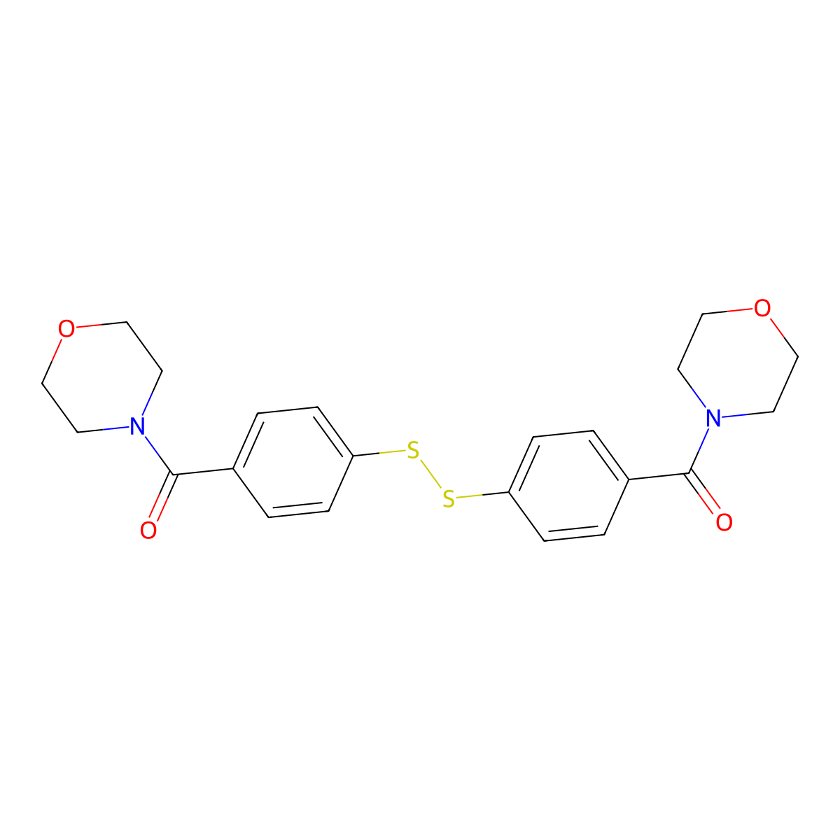 (Disulfanediylbis(4,1-phenylene))bis(morpholinomethanone) molecular structure, CAS 1498326-26-3