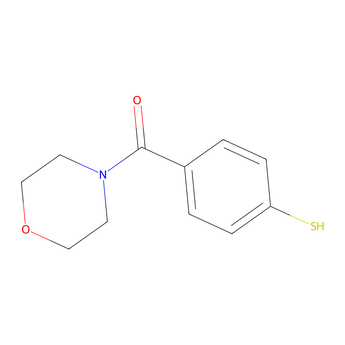 (4-Mercaptophenyl)(morpholino)methanone molecular structure, CAS 1498326-27-4