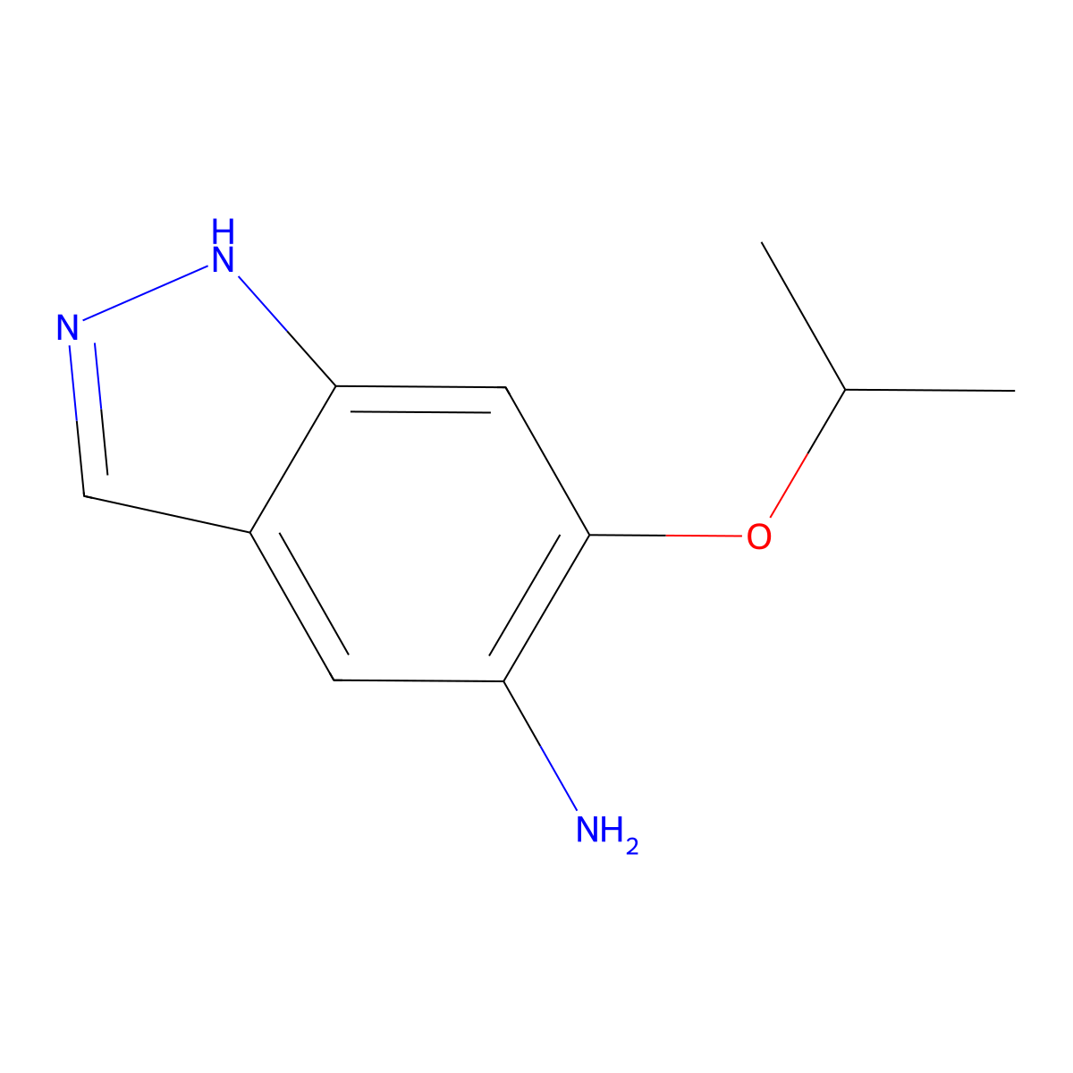 6-(propan-2-yloxy)-1H-indazol-5-amine molecular structure, CAS 1498329-80-8