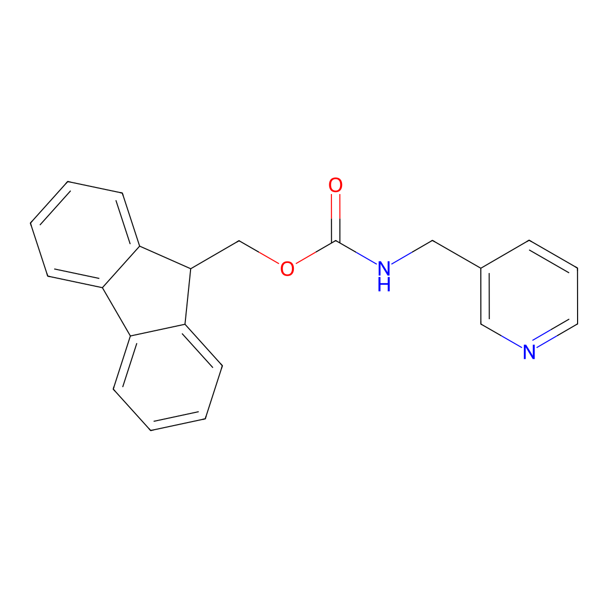 (9H-Fluoren-9-yl)methyl (pyridin-3-ylmethyl)carbamate molecular structure, CAS 1498333-89-3
