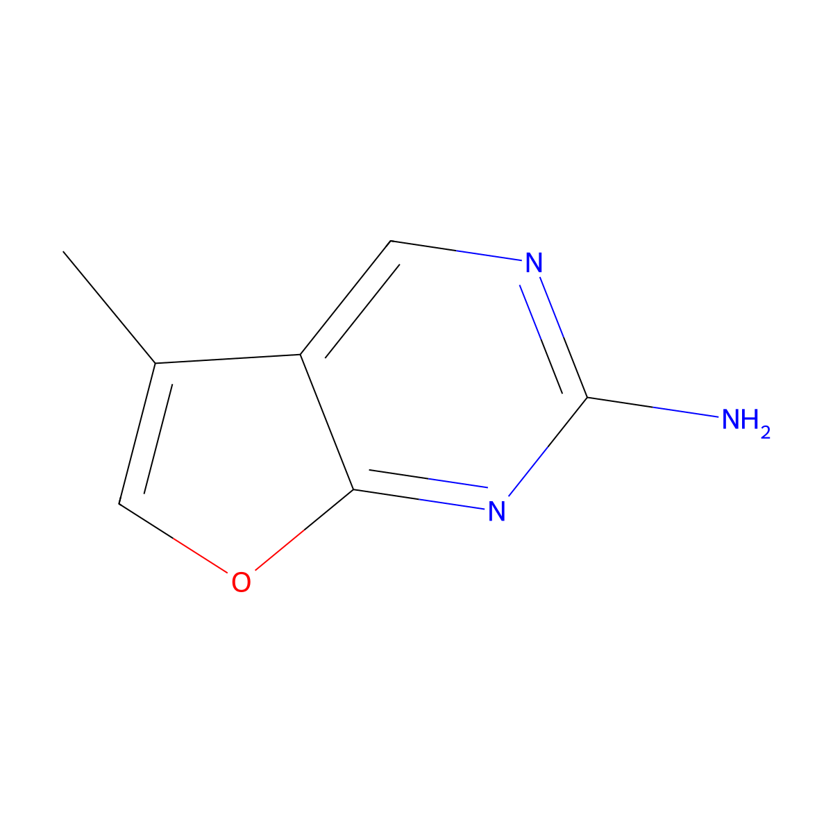 5-Methylfuro[2,3-d]pyrimidin-2-amine molecular structure, CAS 1498359-65-1