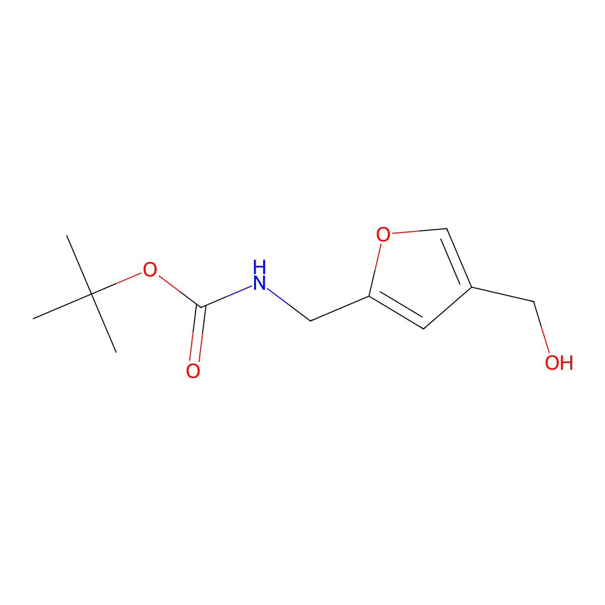 tert-butyl N-{[4-(hydroxymethyl)furan-2-yl]methyl}carbamate molecular structure, CAS 149838-24-4