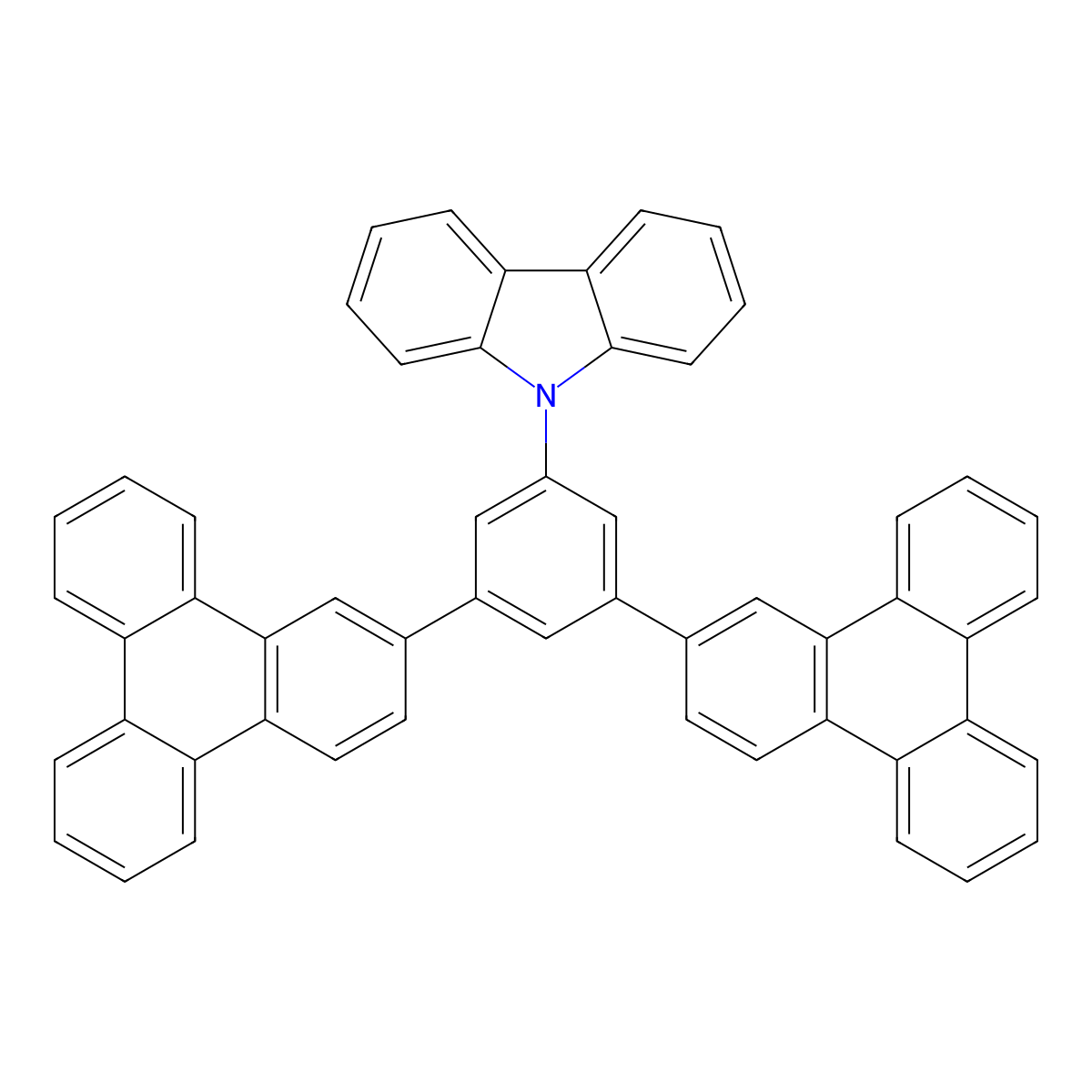 9-(3,5-Di(triphenylen-2-yl)phenyl)-9H-carbazole molecular structure, CAS 1498411-20-3