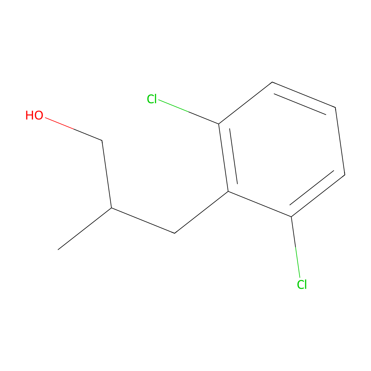 3-(2,6-Dichlorophenyl)-2-methylpropan-1-ol molecular structure, CAS 1498415-15-8