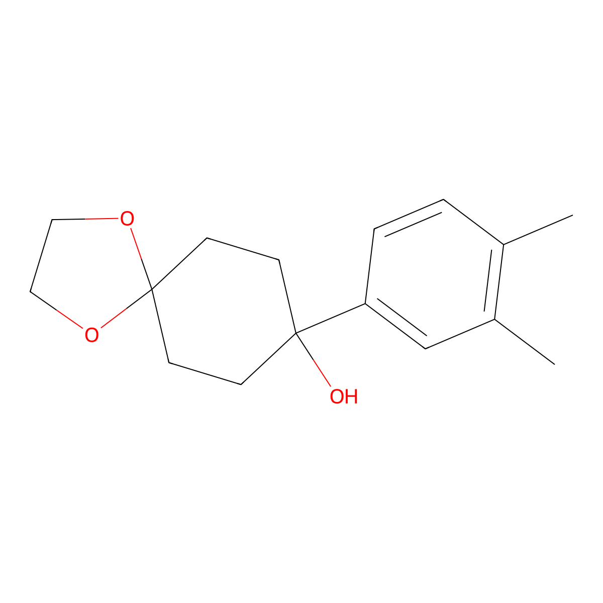 8-(3,4-Dimethylphenyl)-1,4-dioxaspiro[4.5]decan-8-ol molecular structure, CAS 1498419-93-4
