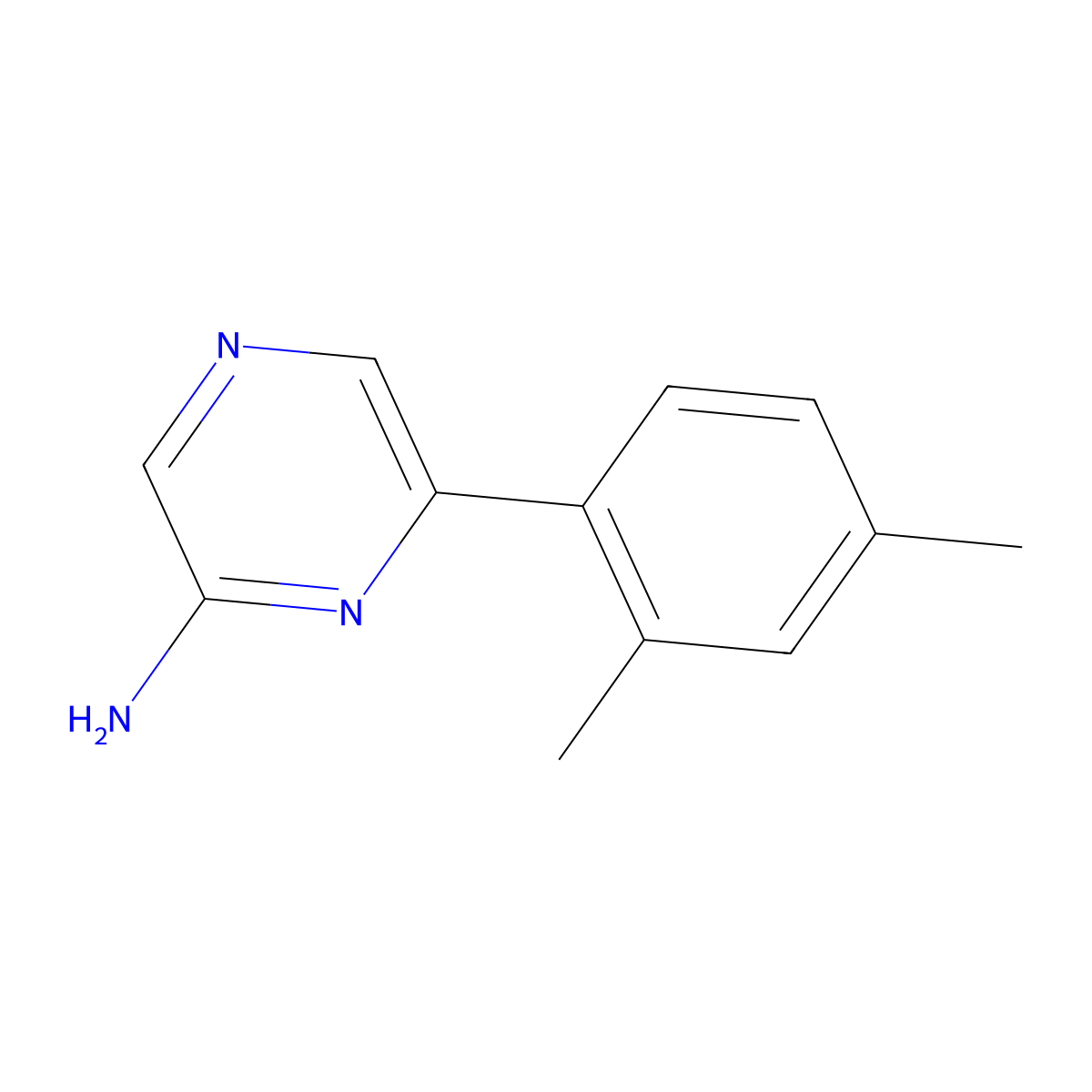 6-(2,4-Dimethylphenyl)pyrazin-2-amine molecular structure, CAS 1498437-61-8