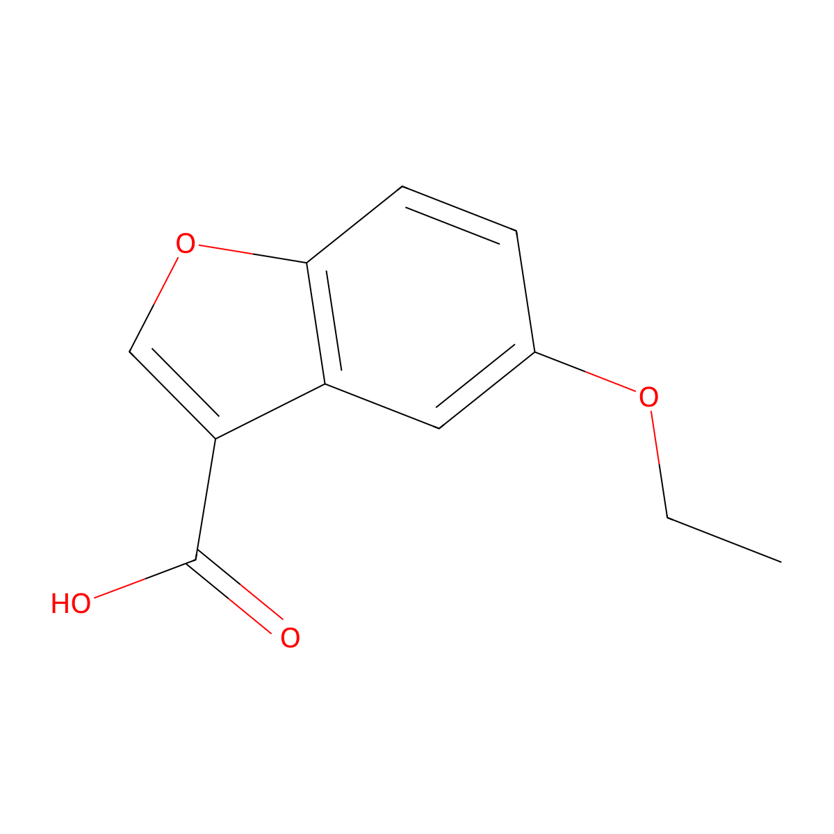 5-Ethoxy-1-benzofuran-3-carboxylic acid molecular structure, CAS 1498439-91-0