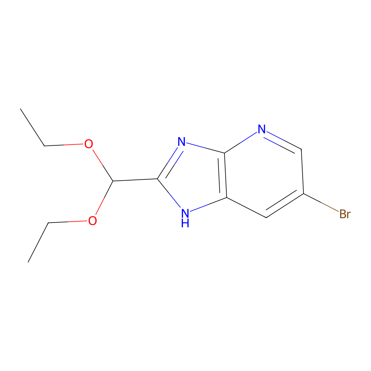 6-bromo-2-(diethoxymethyl)-3H-imidazo(4,5-b)pyridine molecular structure, CAS 1498444-97-5