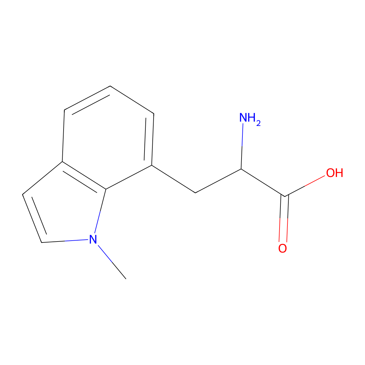 2-Amino-3-(1-methyl-1H-indol-7-yl)propanoic acid molecular structure, CAS 1498448-48-8