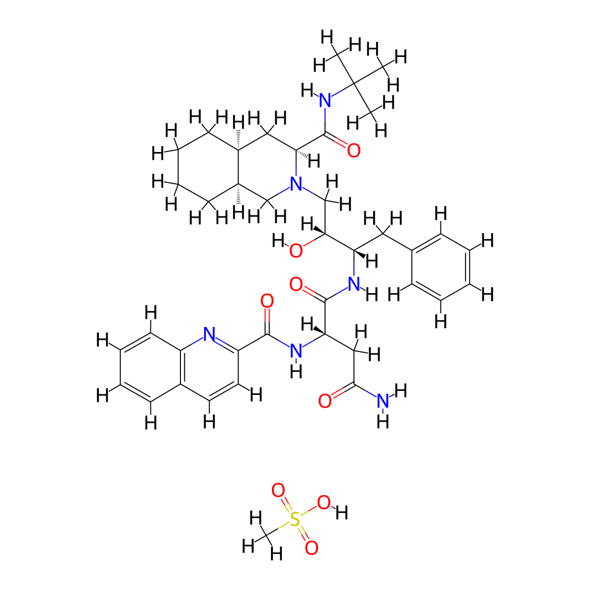 Saquinavir Mesylate molecular structure, CAS 149845-06-7