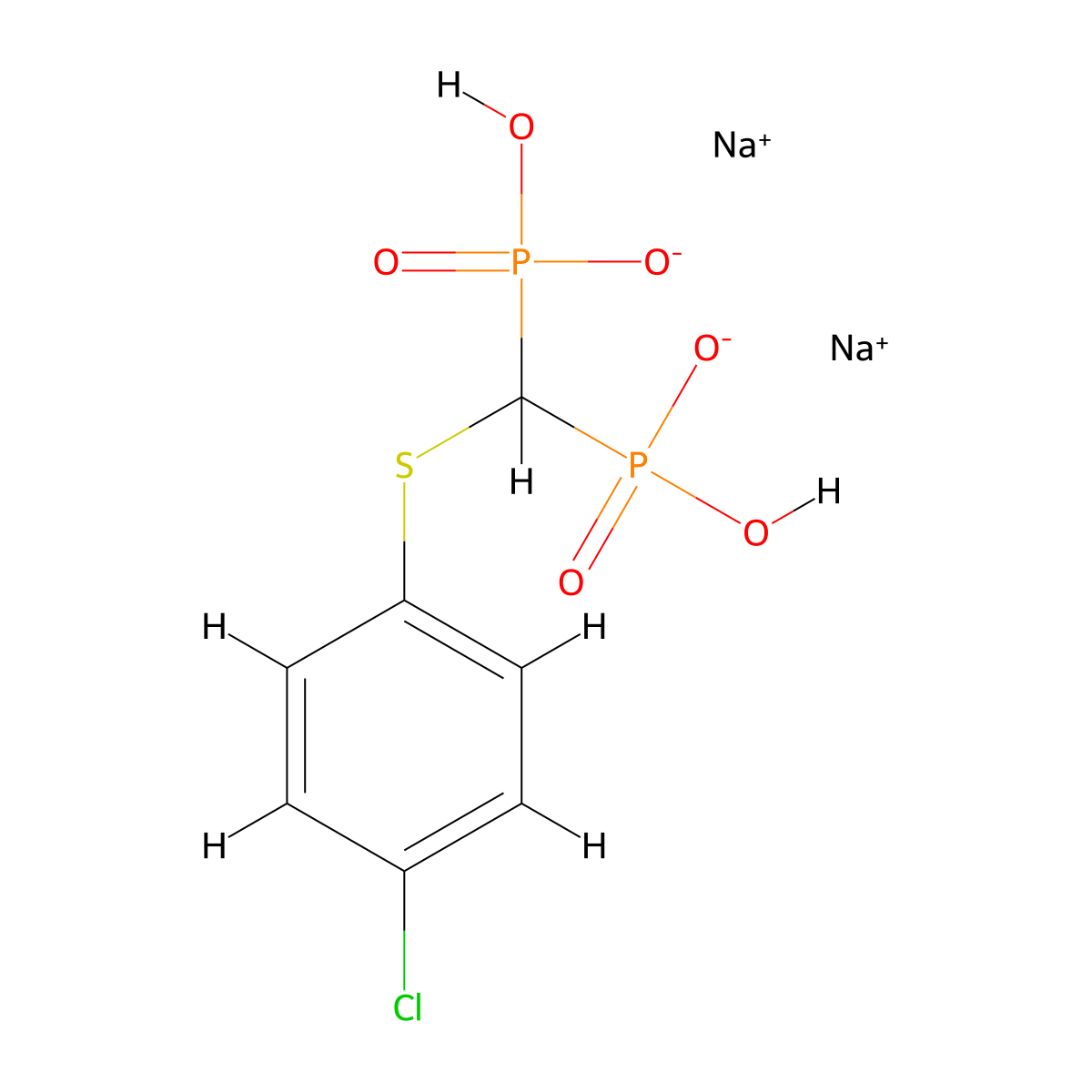 Tiludronate Disodium molecular structure, CAS 149845-07-8
