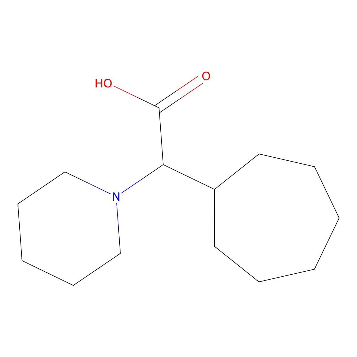 2-Cycloheptyl-2-(piperidin-1-yl)acetic acid molecular structure, CAS 1498454-18-4