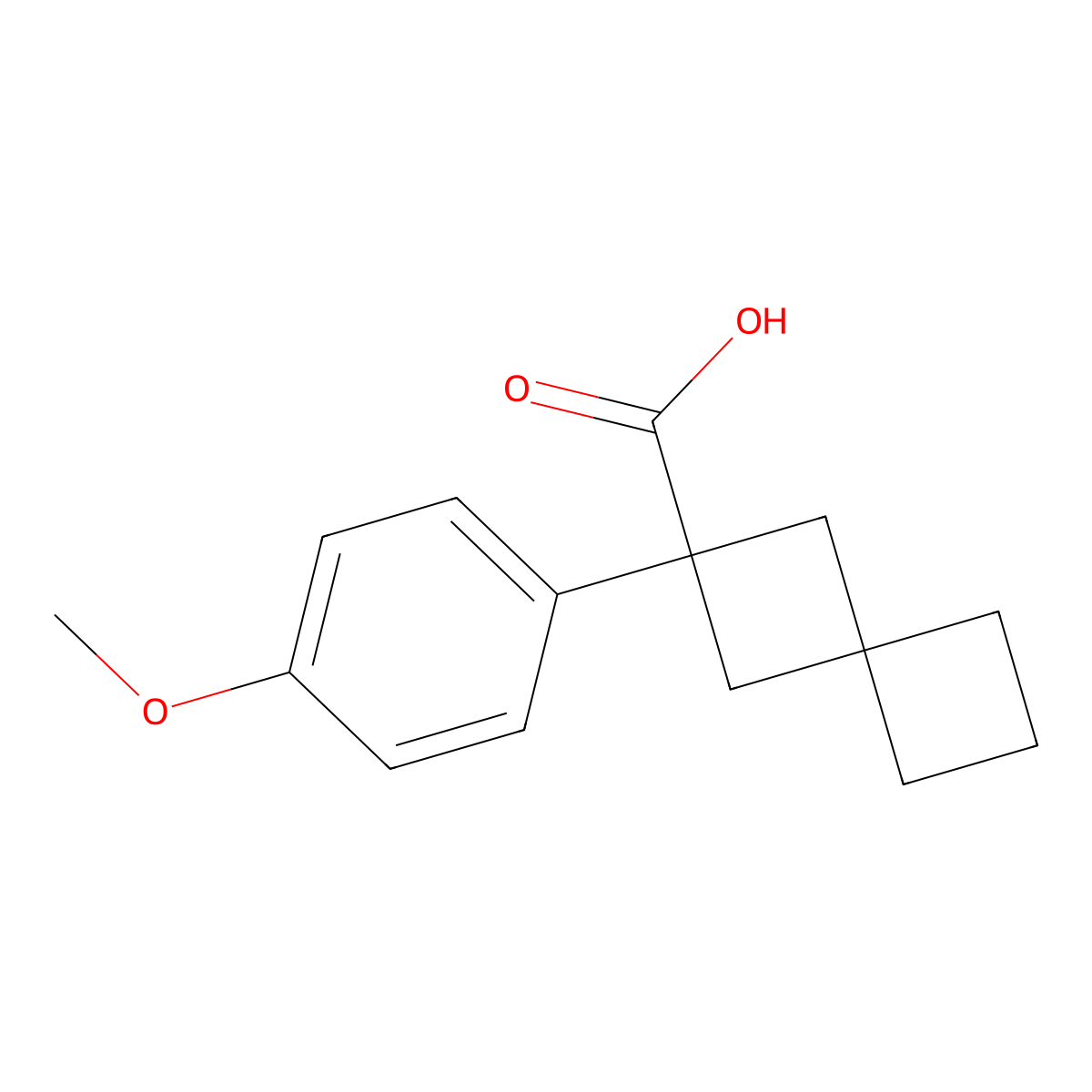 2-(4-Methoxyphenyl)spiro[3.3]heptane-2-carboxylic acid molecular structure, CAS 1498455-82-5