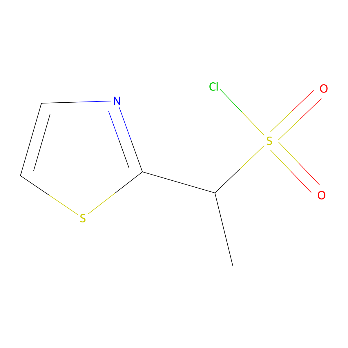 1-(Thiazol-2-yl)ethane-1-sulfonyl chloride molecular structure, CAS 1498462-09-1