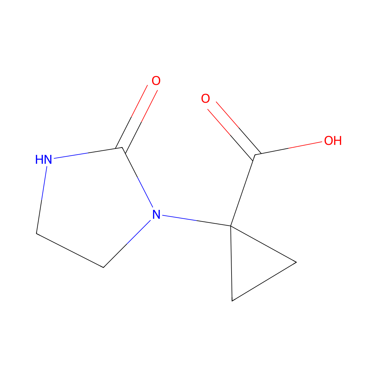 1-(2-Oxoimidazolidin-1-yl)cyclopropane-1-carboxylic acid molecular structure, CAS 1498471-27-4
