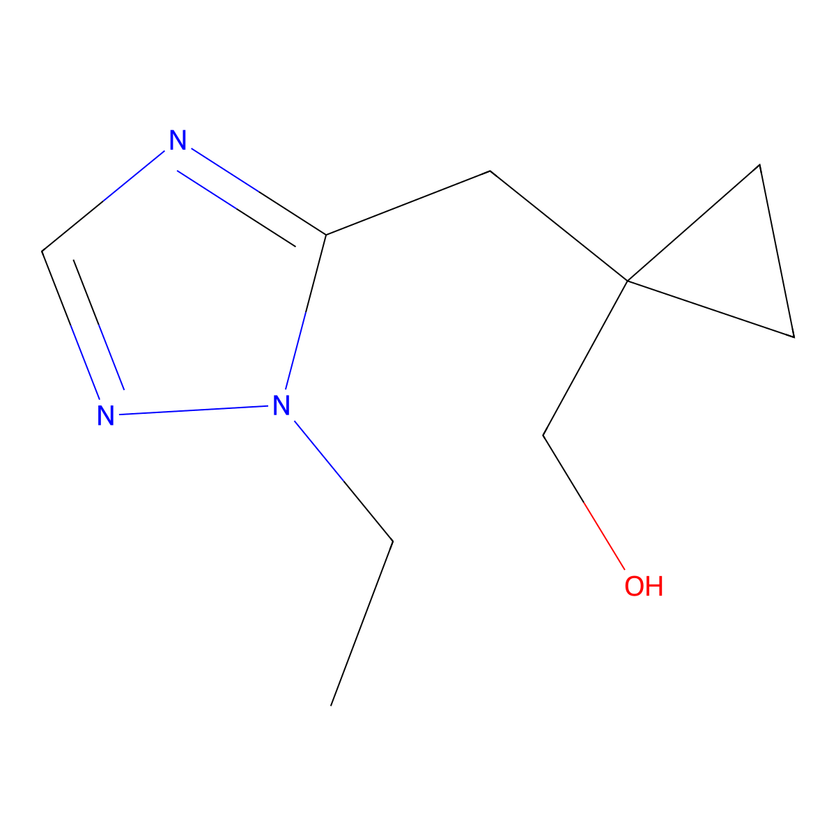 (1-((1-Ethyl-1h-1,2,4-triazol-5-yl)methyl)cyclopropyl)methanol molecular structure, CAS 1498482-18-0