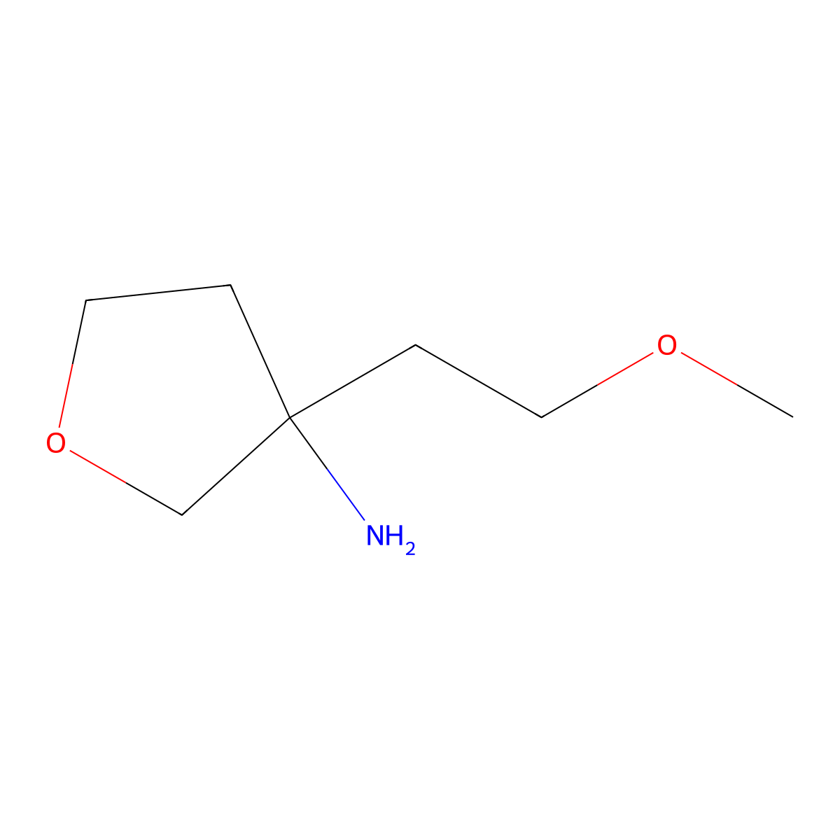 3-(2-Methoxyethyl)oxolan-3-amine molecular structure, CAS 1498487-77-6