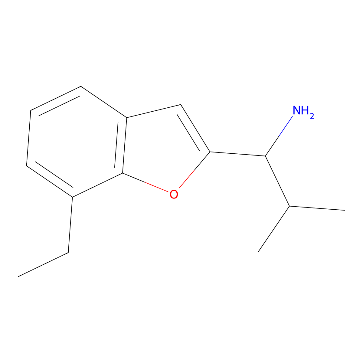 1-(7-Ethylbenzofuran-2-yl)-2-methylpropan-1-amine molecular structure, CAS 1498490-94-0