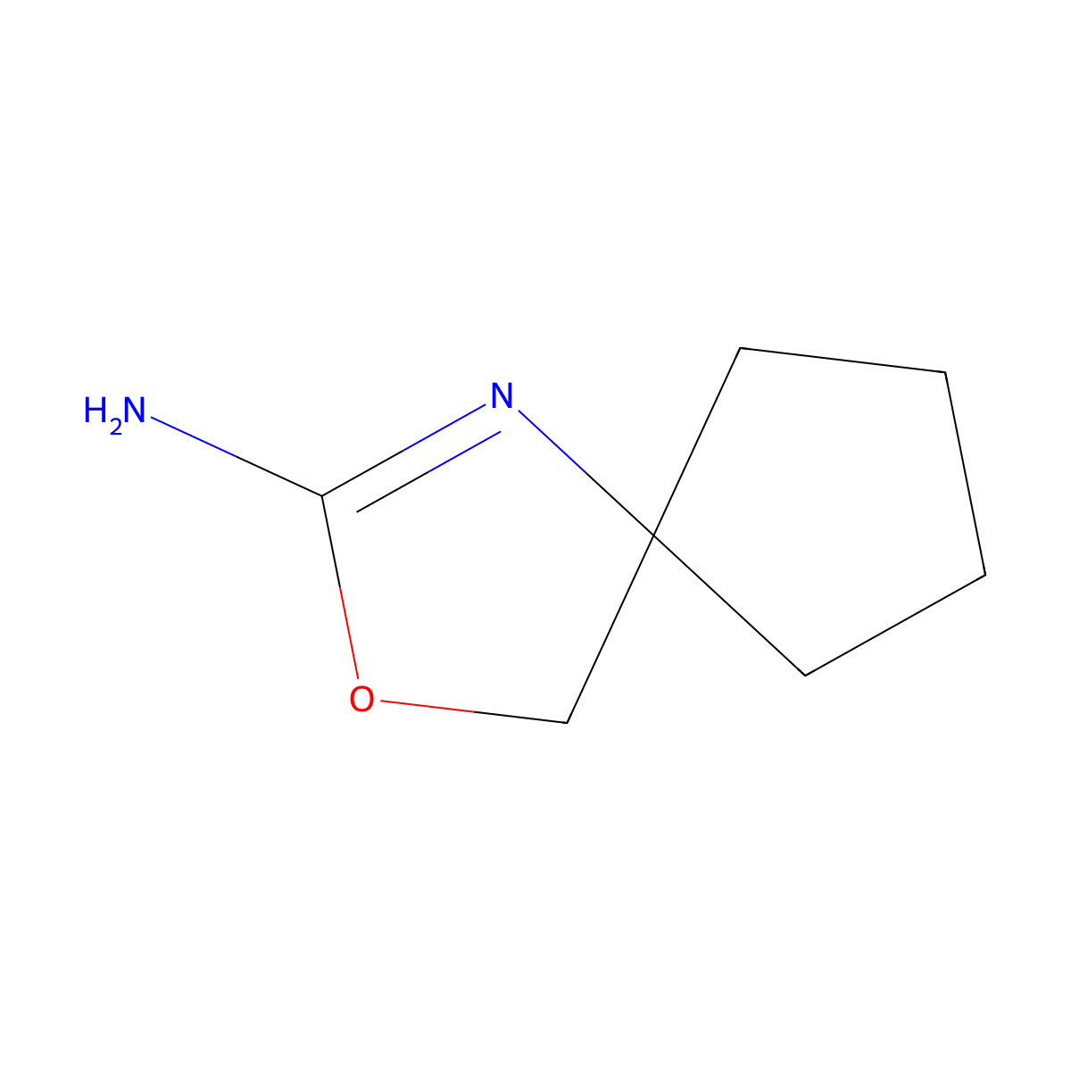 3-Oxa-1-azaspiro(4.4)non-1-en-2-amine molecular structure, CAS 1498492-55-9
