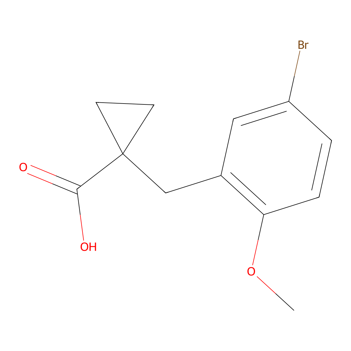 1-(5-Bromo-2-methoxybenzyl)cyclopropane-1-carboxylic acid molecular structure, CAS 1498493-11-0