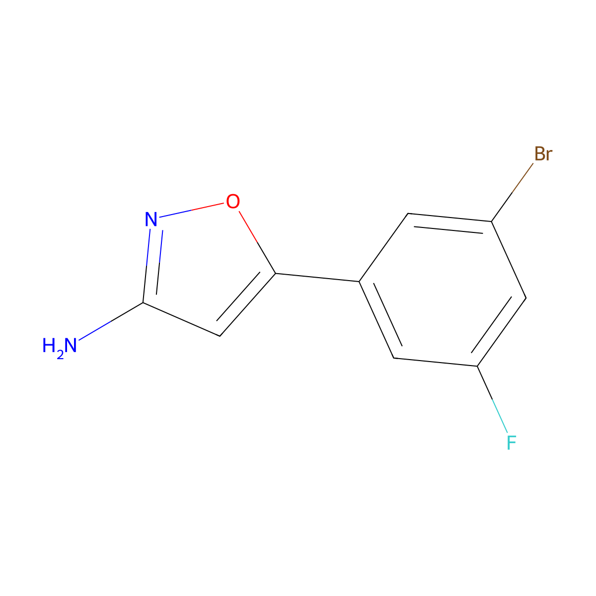 5-(3-Bromo-5-fluorophenyl)isoxazol-3-amine molecular structure, CAS 1498497-76-9