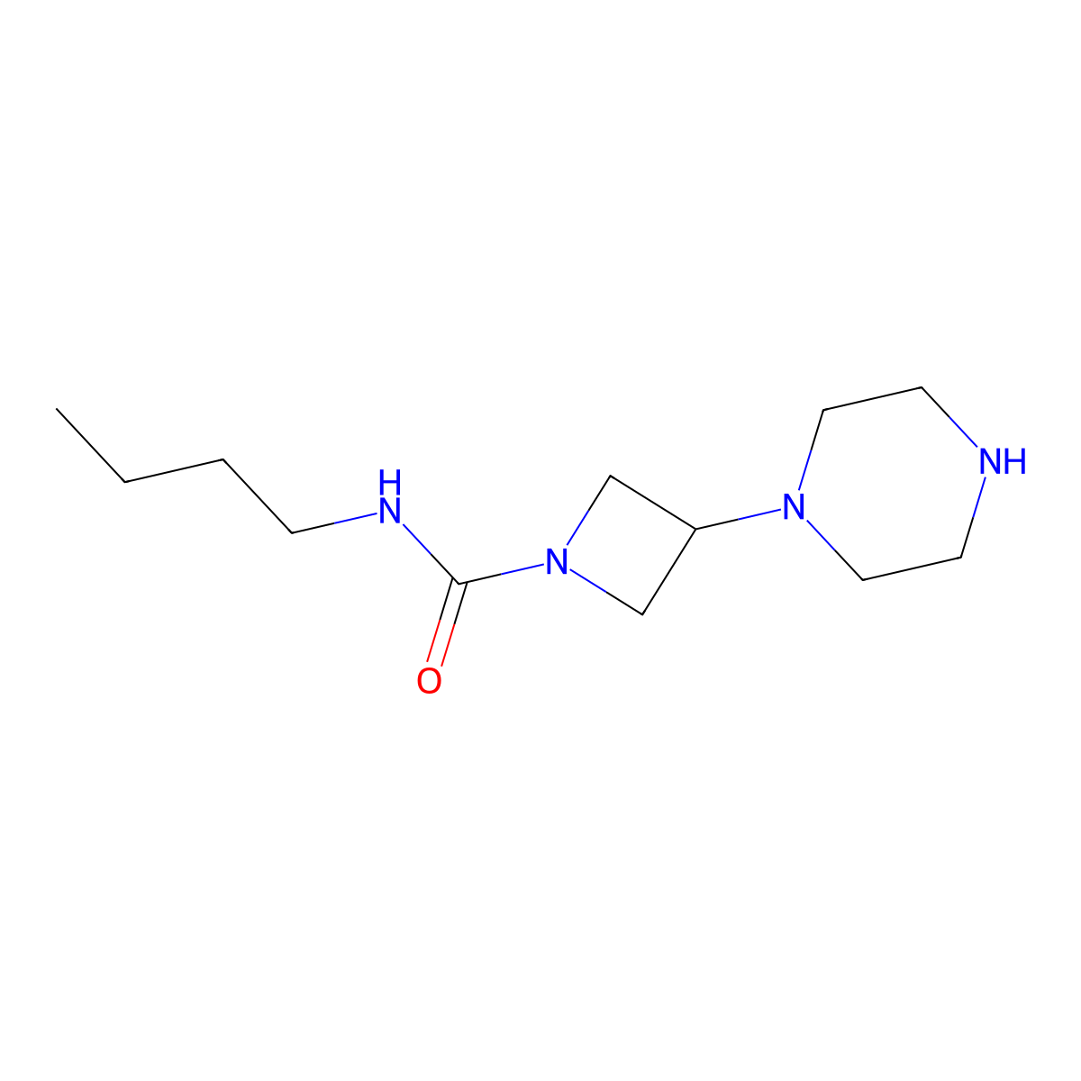 n-Butyl-3-(piperazin-1-yl)azetidine-1-carboxamide molecular structure, CAS 1498503-77-7