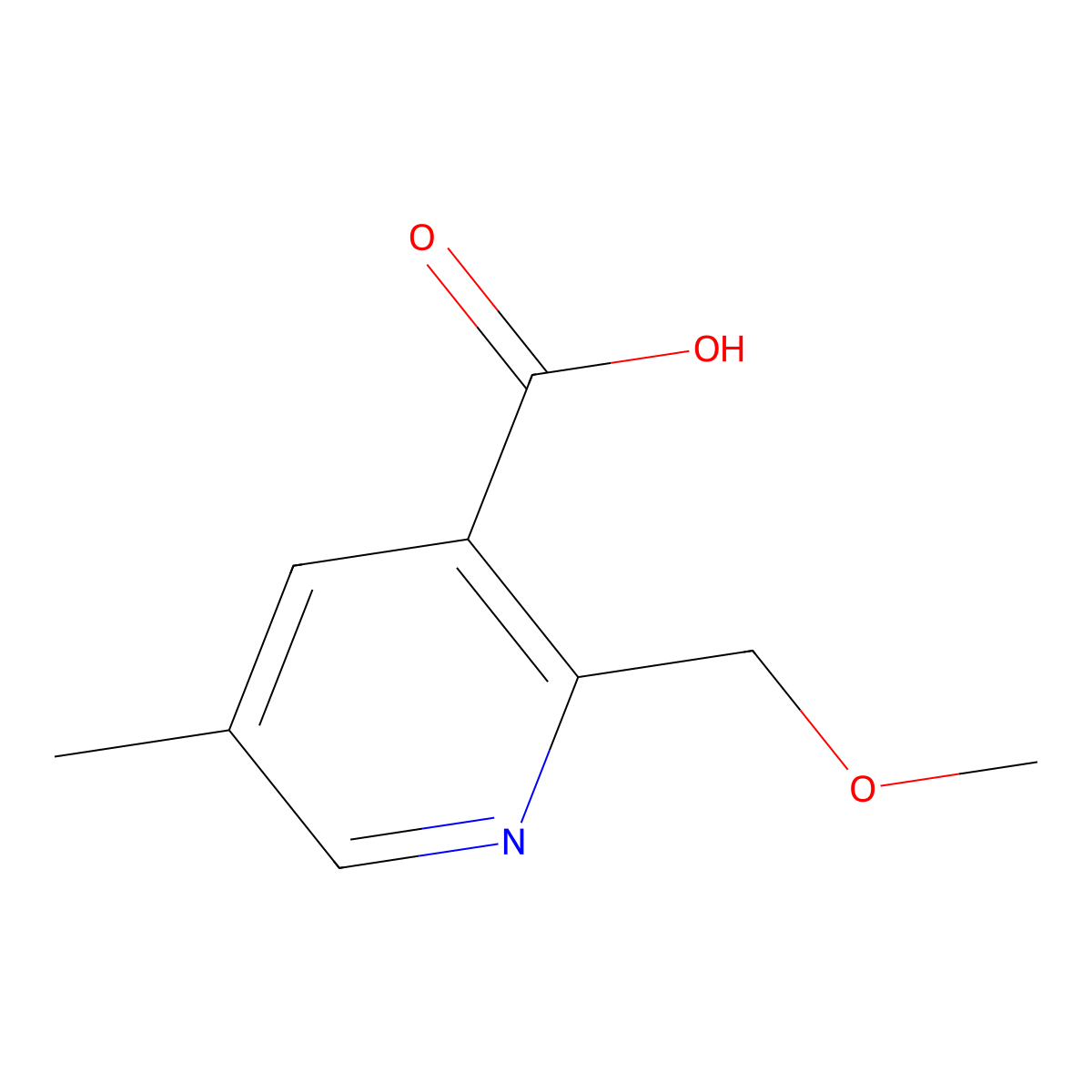 2-(Methoxymethyl)-5-methylnicotinic acid molecular structure, CAS 1498513-03-3