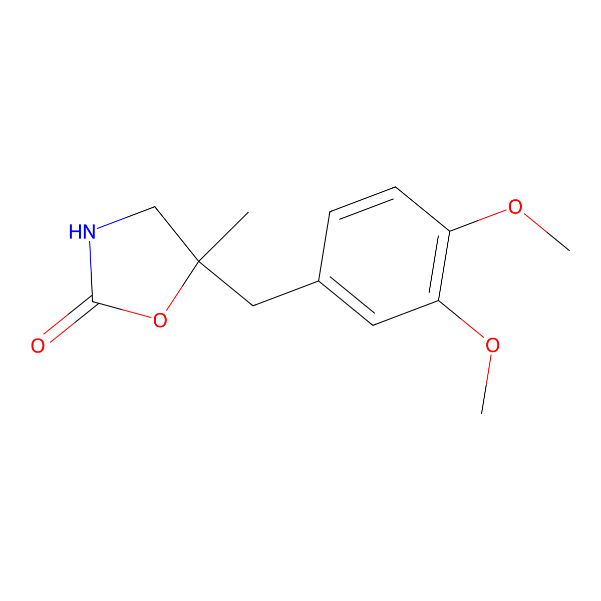 5-((3,4-Dimethoxyphenyl)methyl)-5-methyl-1,3-oxazolidin-2-one molecular structure, CAS 1498514-60-5