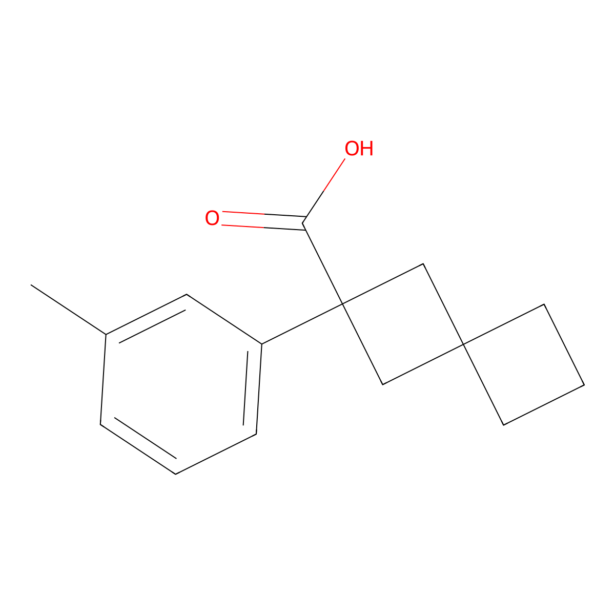 2-(M-tolyl)spiro[3.3]heptane-2-carboxylic acid molecular structure, CAS 1498518-85-6