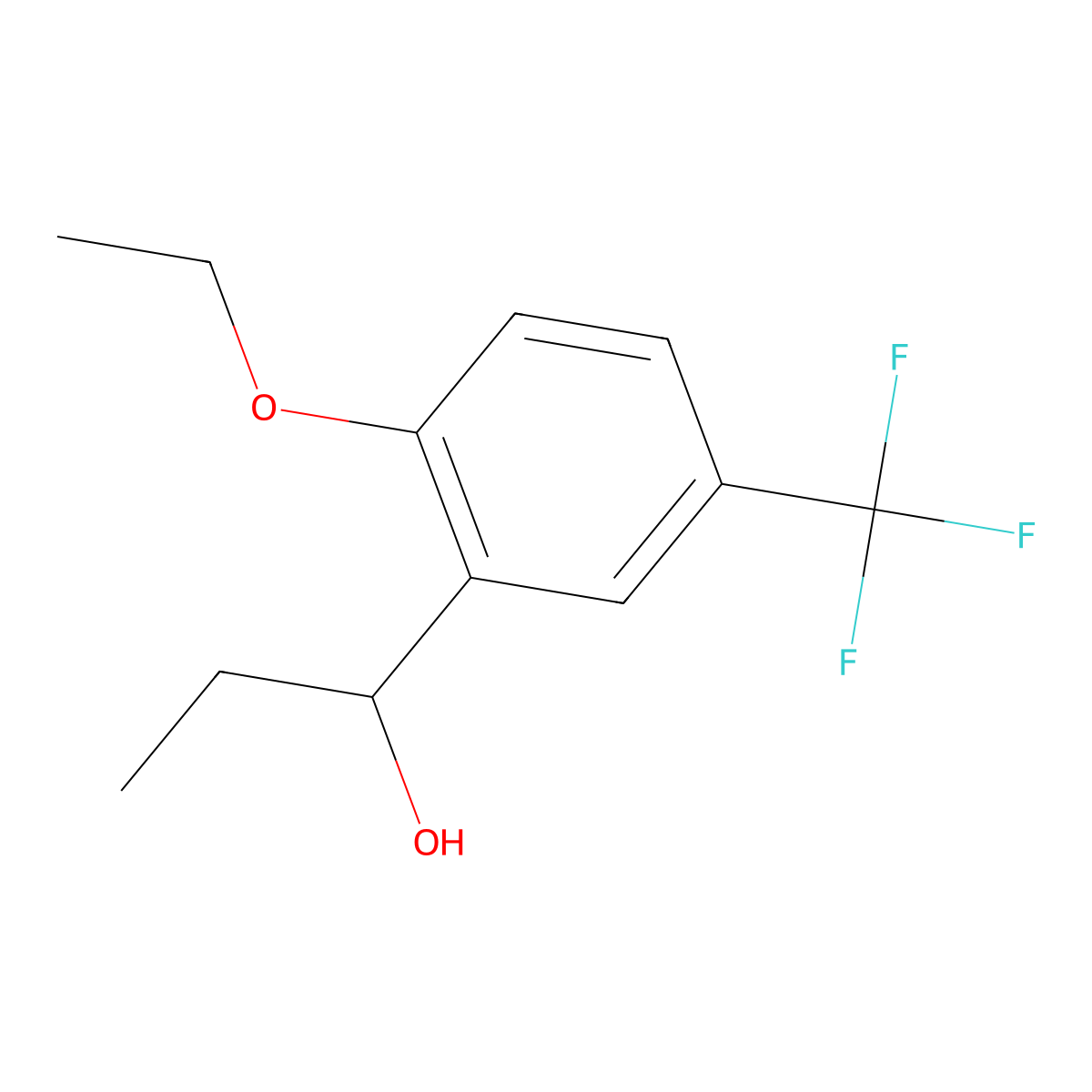 2-Ethoxy-alpha-ethyl-5-(trifluoromethyl)benZenemethanol molecular structure, CAS 1498520-94-7