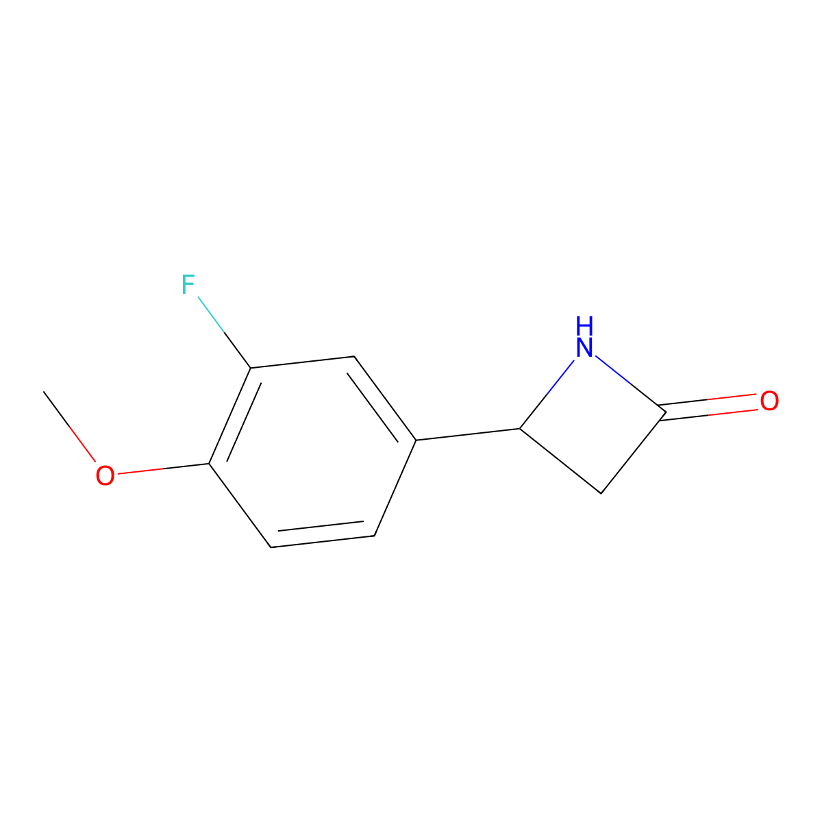 4-(3-Fluoro-4-methoxyphenyl)azetidin-2-one molecular structure, CAS 1498533-48-4