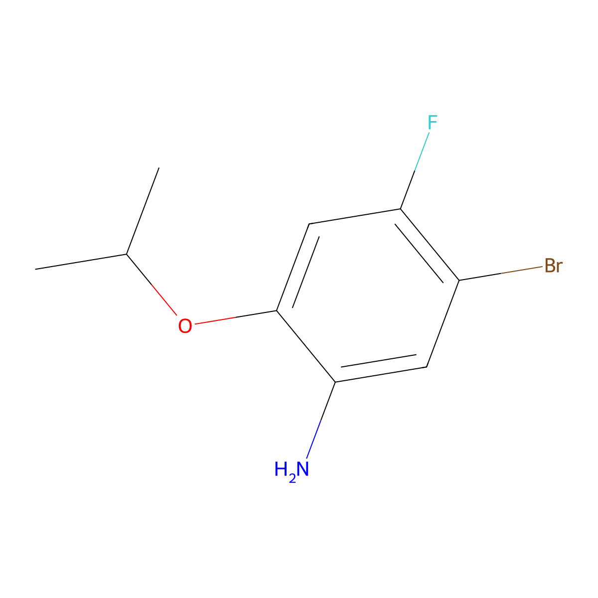 5-Bromo-4-fluoro-2-(propan-2-yloxy)aniline molecular structure, CAS 1498540-86-5