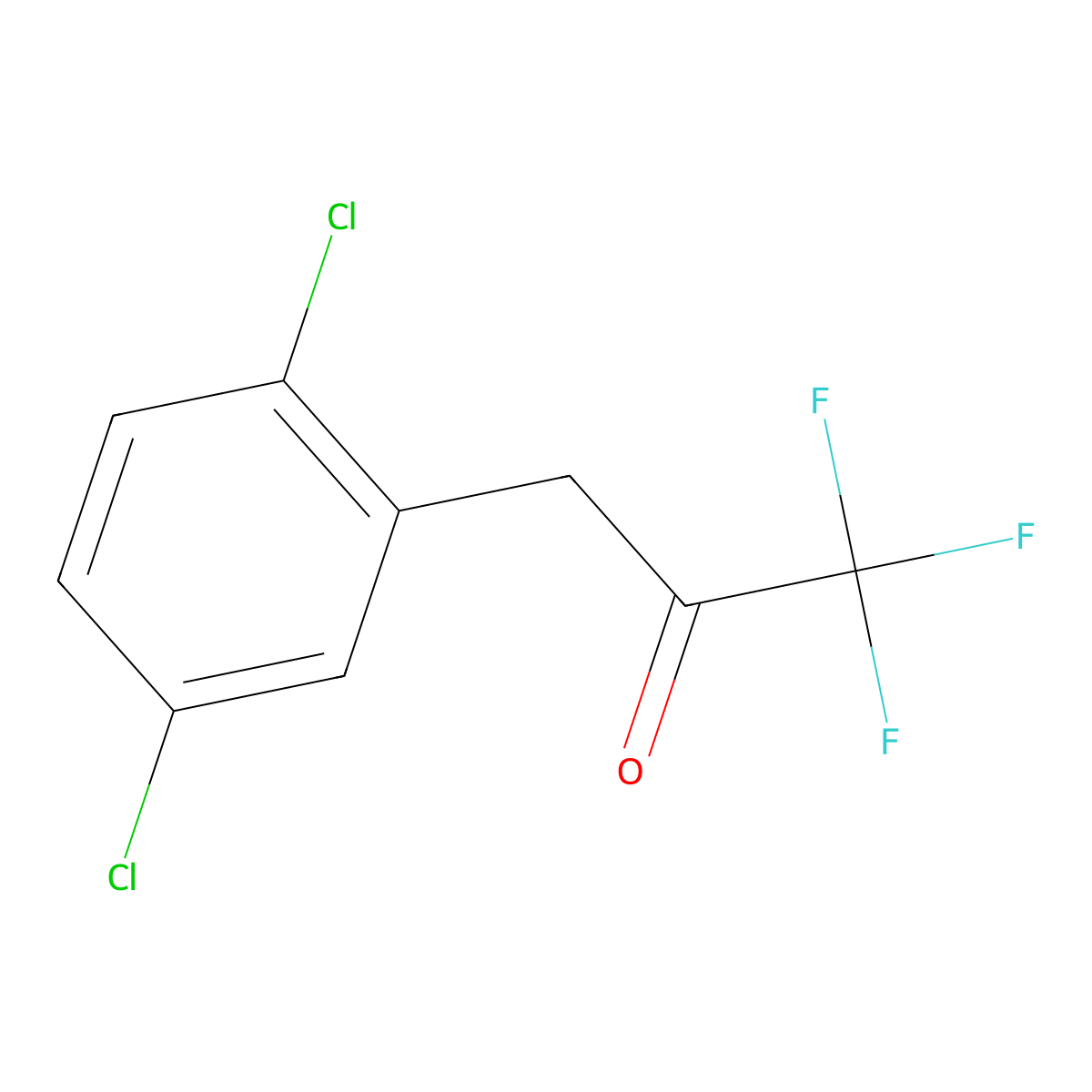 3-(2,5-Dichlorophenyl)-1,1,1-trifluoropropan-2-one molecular structure, CAS 1498561-08-2