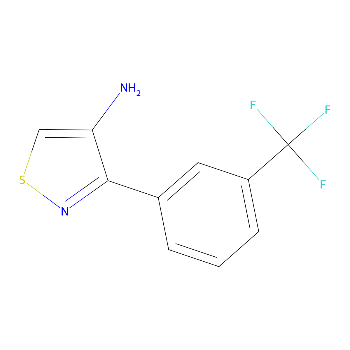 3-[3-(Trifluoromethyl)phenyl]-1,2-thiazol-4-amine molecular structure, CAS 1498589-74-4