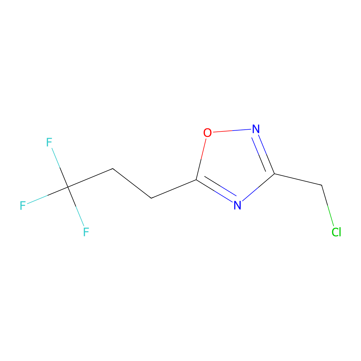 3-(Chloromethyl)-5-(3,3,3-trifluoropropyl)-1,2,4-oxadiazole molecular structure, CAS 1498590-45-6